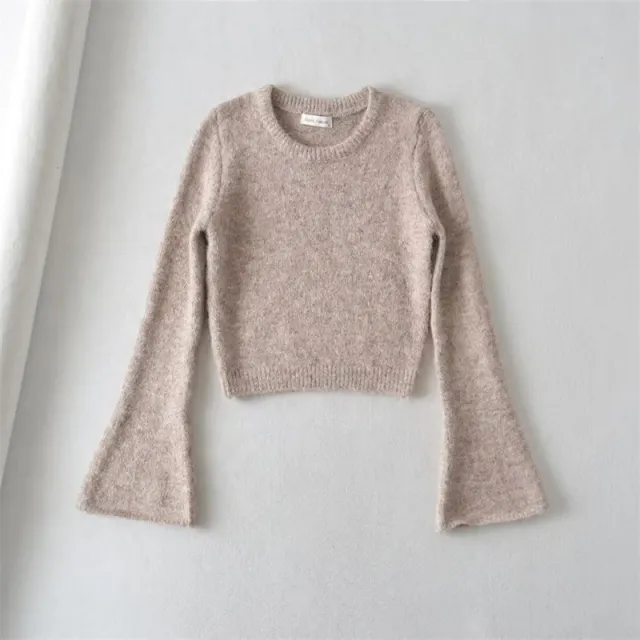 Fashion Design Horn Long Sleeve Sweater Light Gray - Shop at LoveMi