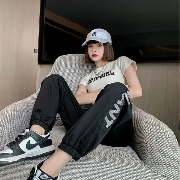 Anti mosquito Ice Silk Quick drying Sports Pants Female Black - Shop at LoveMi