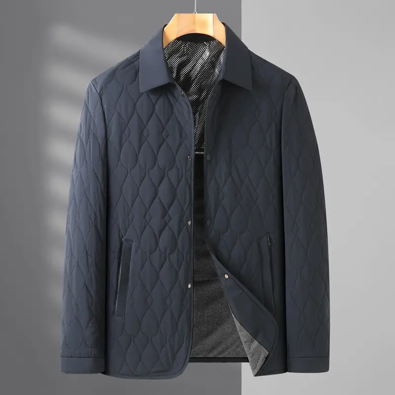 Men's Jacket Lightweight Business Diamond Lattice Shirt