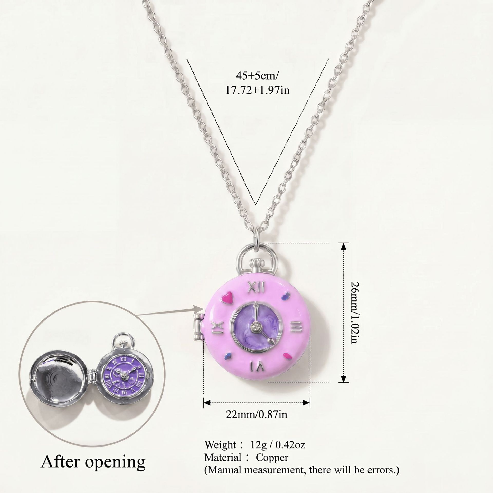 Donut Pocket Watch Necklace For Women 3