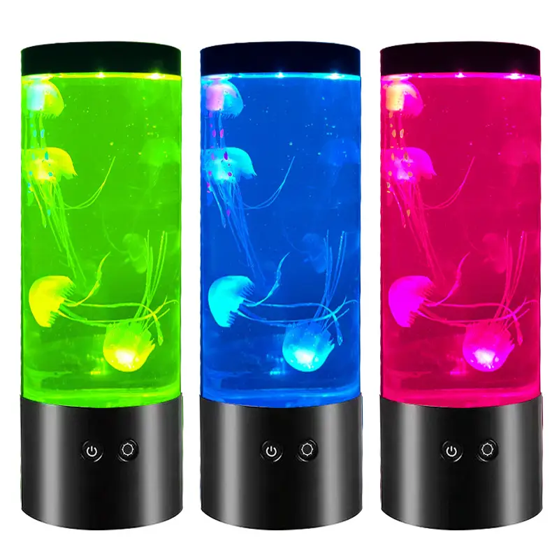 9-inch LED Colorful Jellyfish Lamp Amazon Hot Home Decoration Small Night Lamp Creative Ambience Light Exclusive For Cross-border