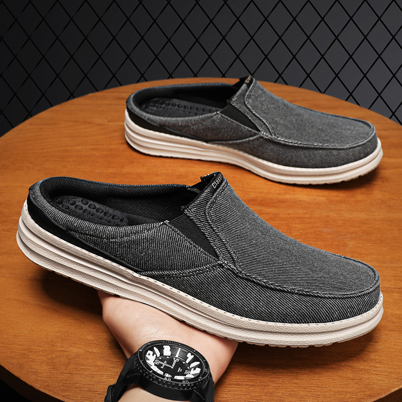 Plus-size Mens Casual Canvas Shoes Springsummer Slip-on Canvas Loafers