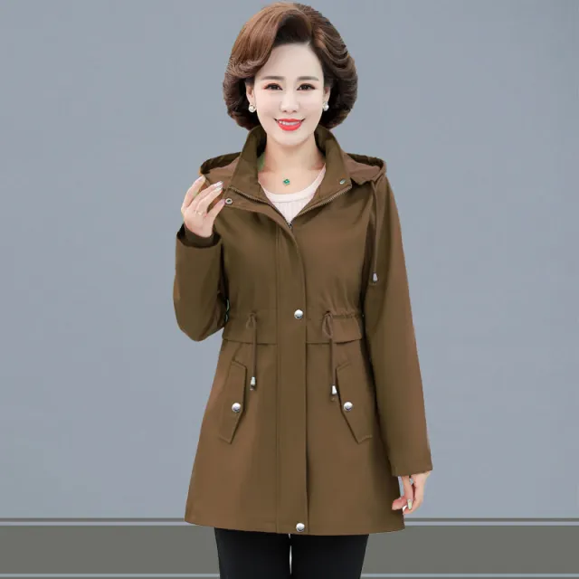Spring And Autumn Fashionable Jacket Mid length Trench Coat Brown - Shop at LoveMi