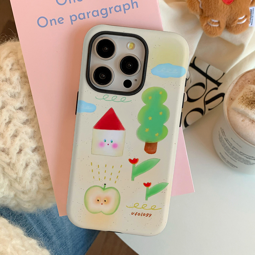 Illustration Film Case 2-in-1 Phone Case For 15 Pro1412 Soft And Hard Shell