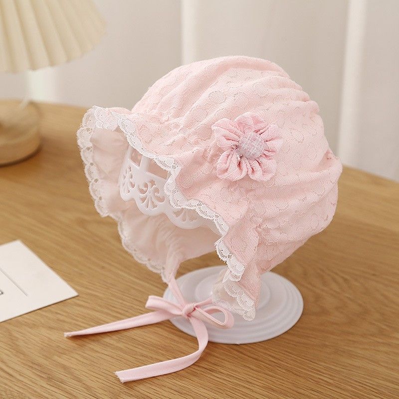 Sunshade Fisherman's Hat with Lace for Sun Protection – Pink (0-12 Months) | vcity.io