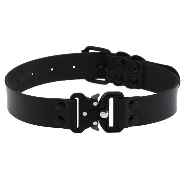 Creative Simple Release Buckle Collar Clavicle Necklace Black - Shop at LoveMi