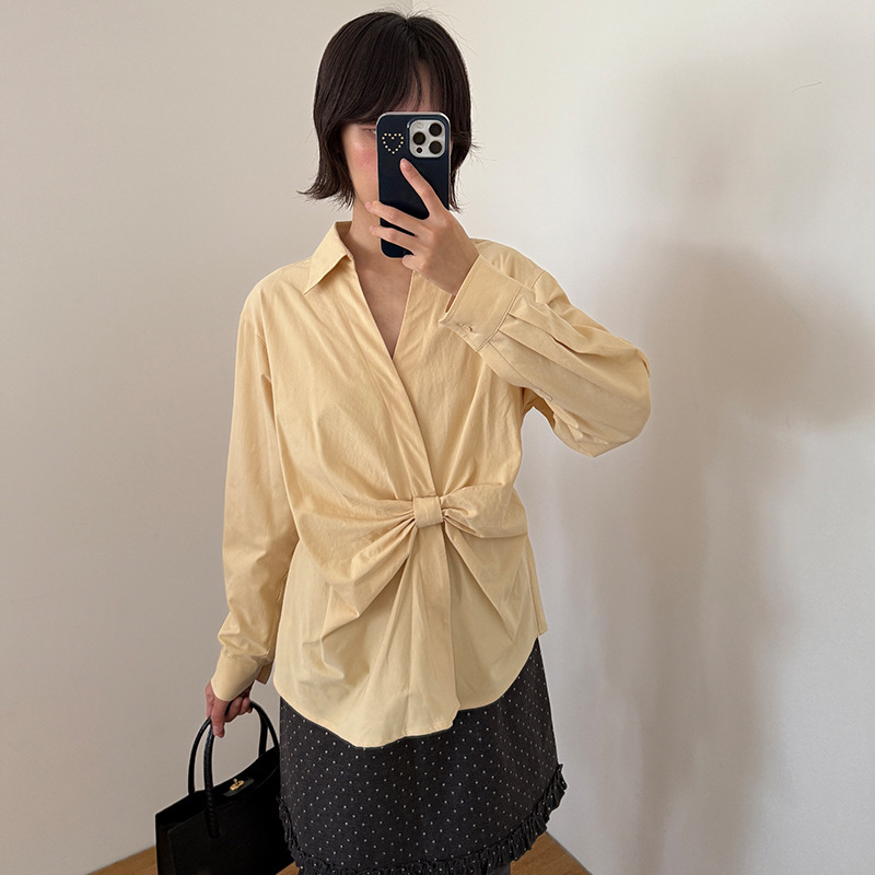 Womens Relaxed-fit Elegant Solid-color Top