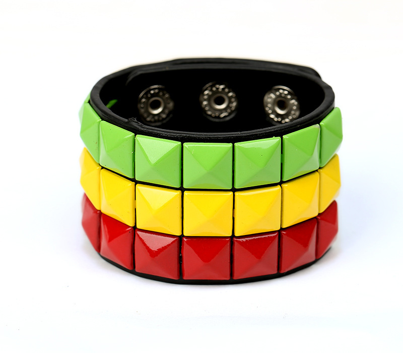 European And American Square Bead Rivet Wrist Strap