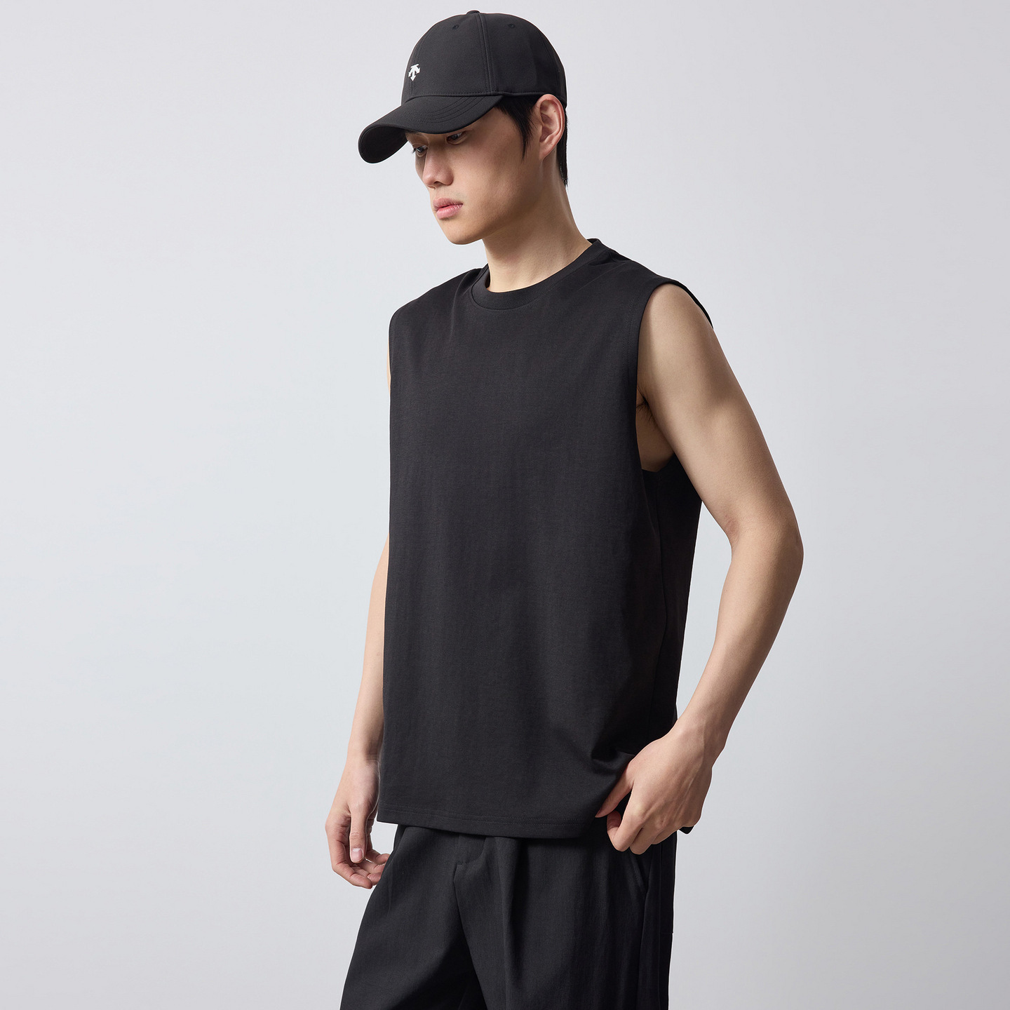 Summer New Solid Color Crew Neck Men's Vest