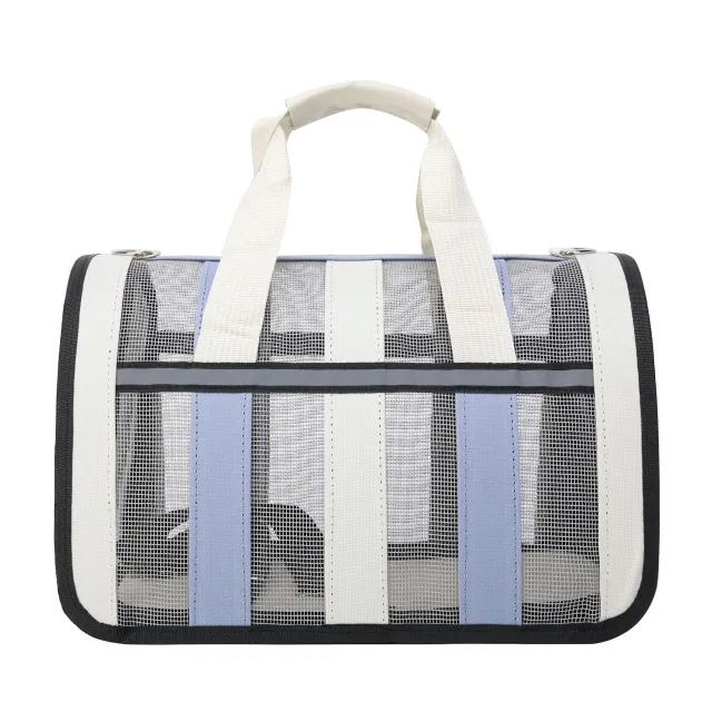 Outdoor Portable Crossbody Portable Pet Cat Bag Beige And Haze Blue - Shop at LoveMi
