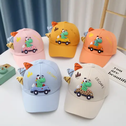 Dinosaur Car Peaked Cap Korean Style Boys and Girls