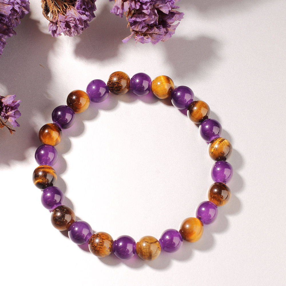 Purple Tiger Eye Natural Stone Bracelet