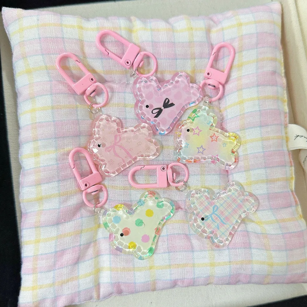 Transparent Five Rabbit Keychain Ins Sweet Girl