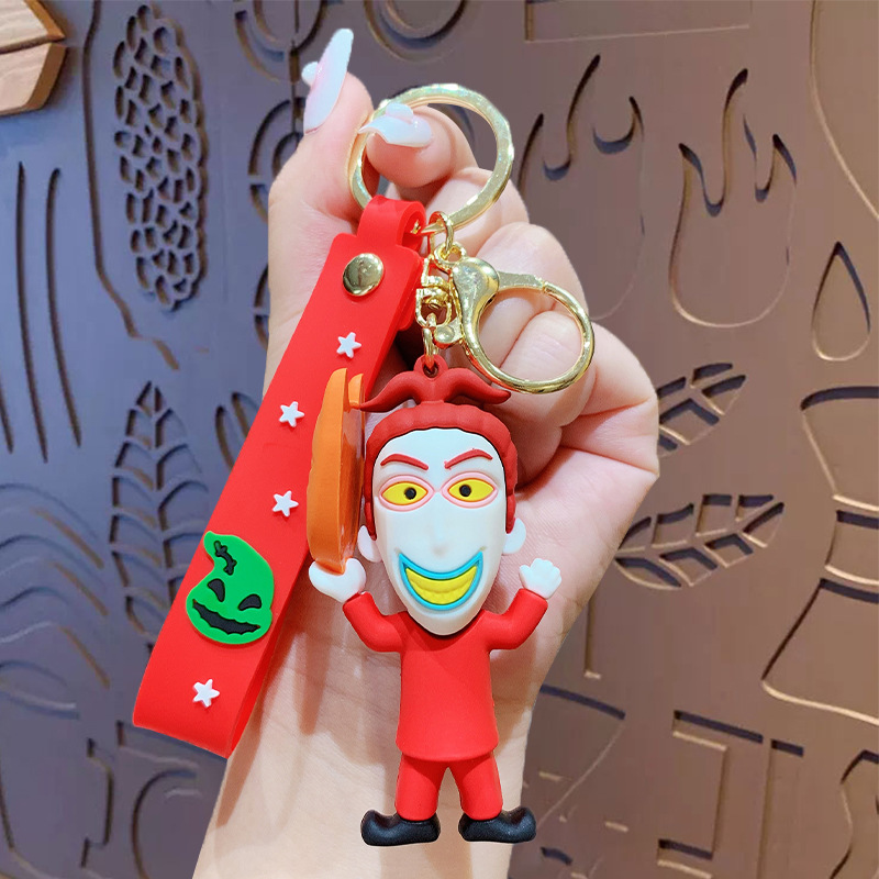 Halloween Spoof Doll Keychain Cartoon Funny Schoolbag Pendant Car Key Chain
