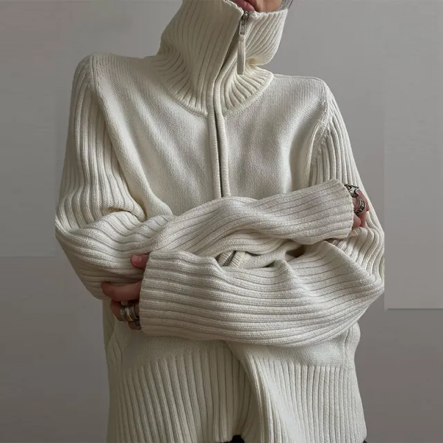 Coat Women's Lazy Knitted Cardigan Sweater White - Shop at LoveMi