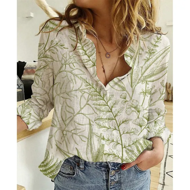 Linen Cotton Washed Single breasted Long Sleeve Shirt For Women Tmc8292 L - Shop at LoveMi