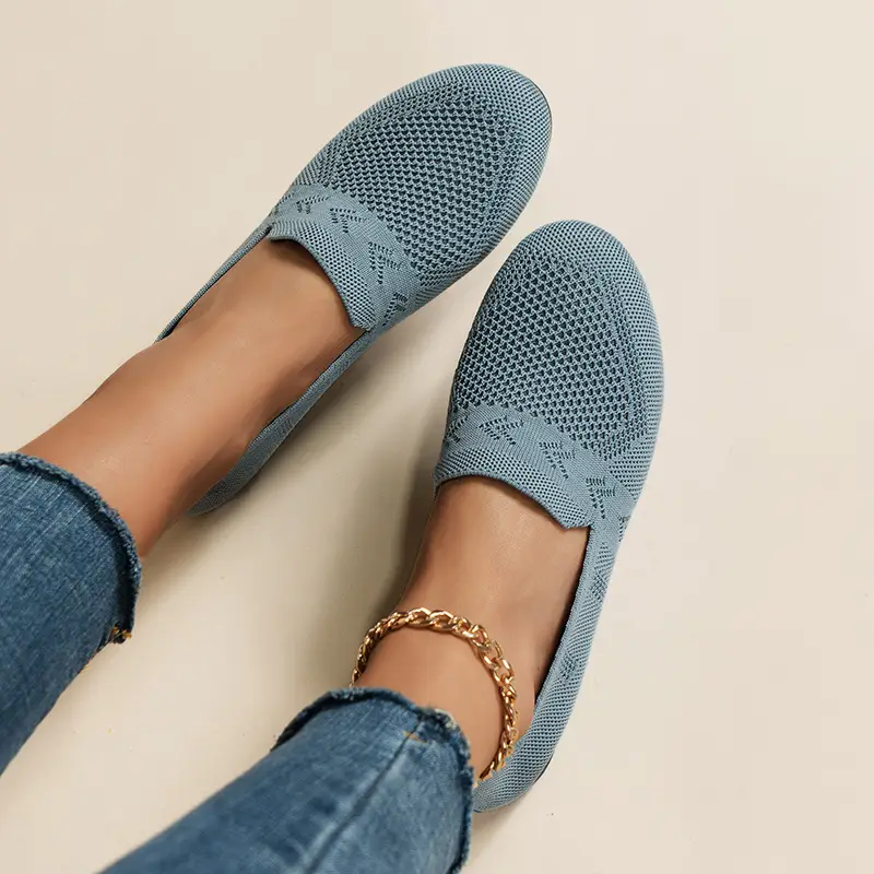 Women's Plus Size Round Toe Flat Bottom Casual Shoes