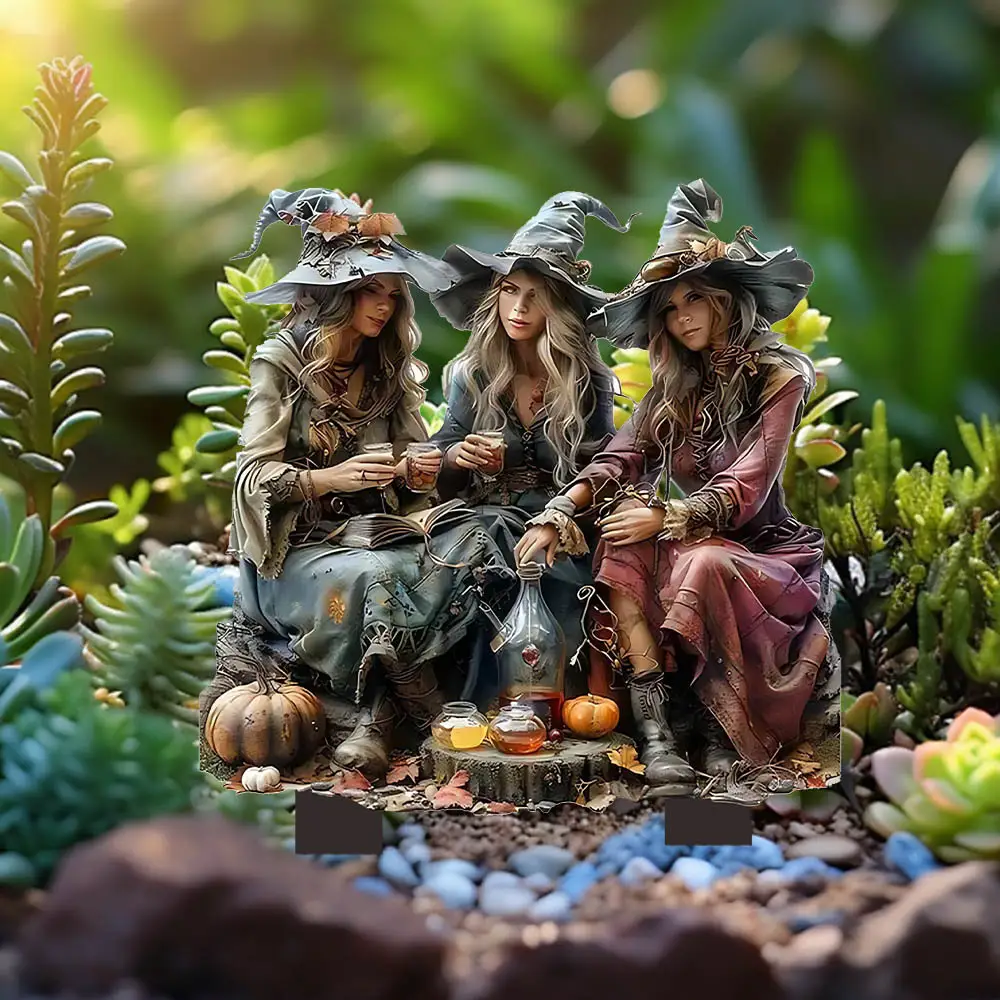 Three Witches Drinking Water Chatting And Laughingacrylic Pendant Ornament