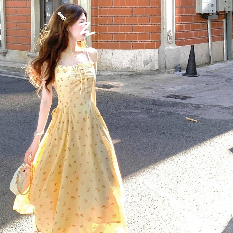 Yellow Summer-chic Strap Maxi Dress