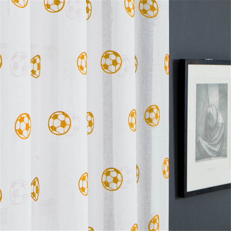 Children's Room Football Embroidered Window Screen - 7