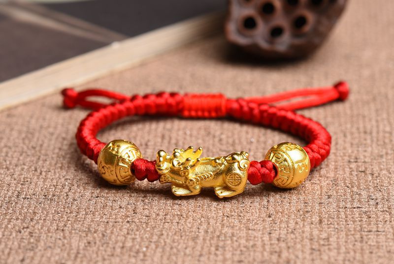 Title 2, Ethnic Style Hand-woven Red Rope Six-character ...