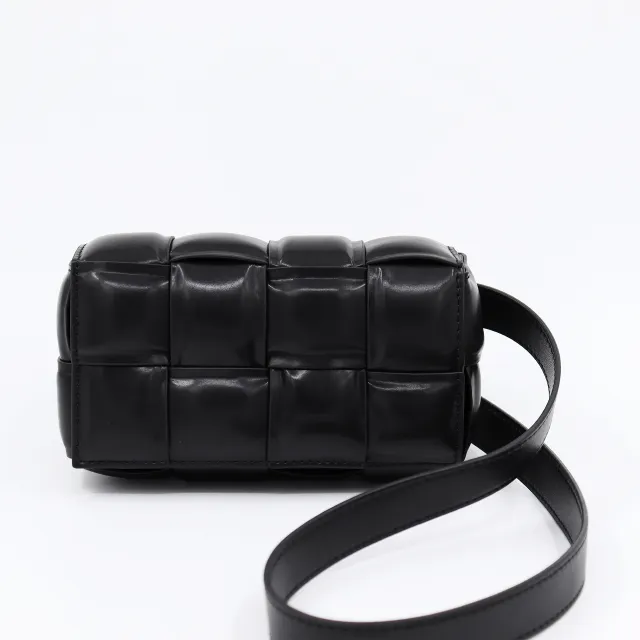 Woven Small Square Bag Women's Commuter Chain Creative Pillow Bag Simple Fashion Large Capacity Crossbody Bag Black - Shop at LoveMi