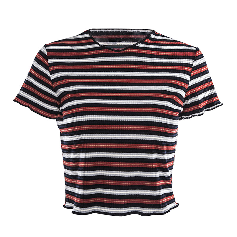 Title 5, Striped round neck short sleeve T