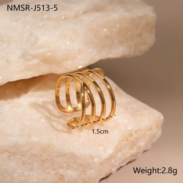18K Gold plated Open Ring Exquisite Light Luxury Hand Jewelry Nmsrj5135 Ring - Shop at LoveMi