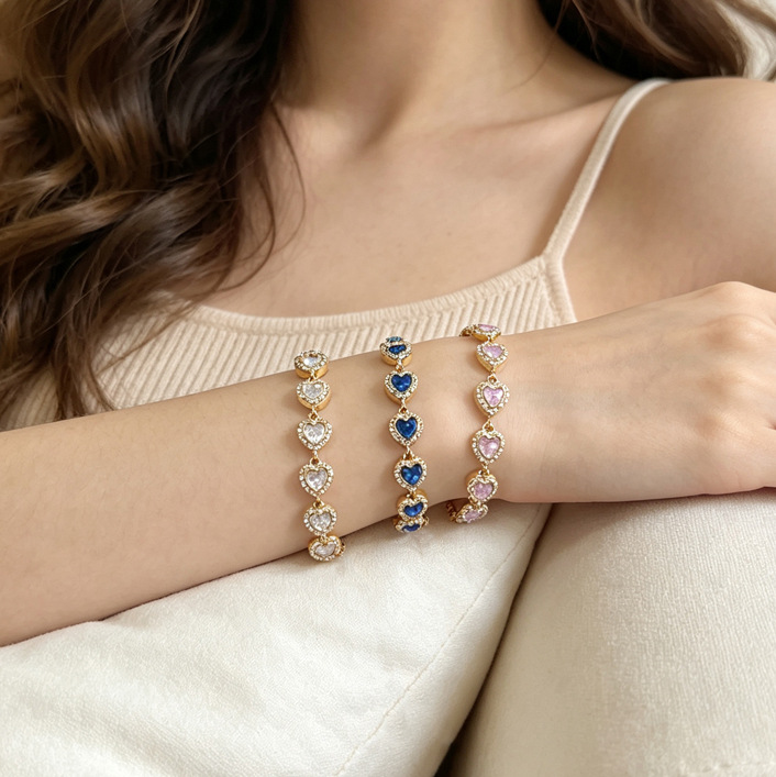 Women's Colorful Zircon Stainless Steel Bracelet