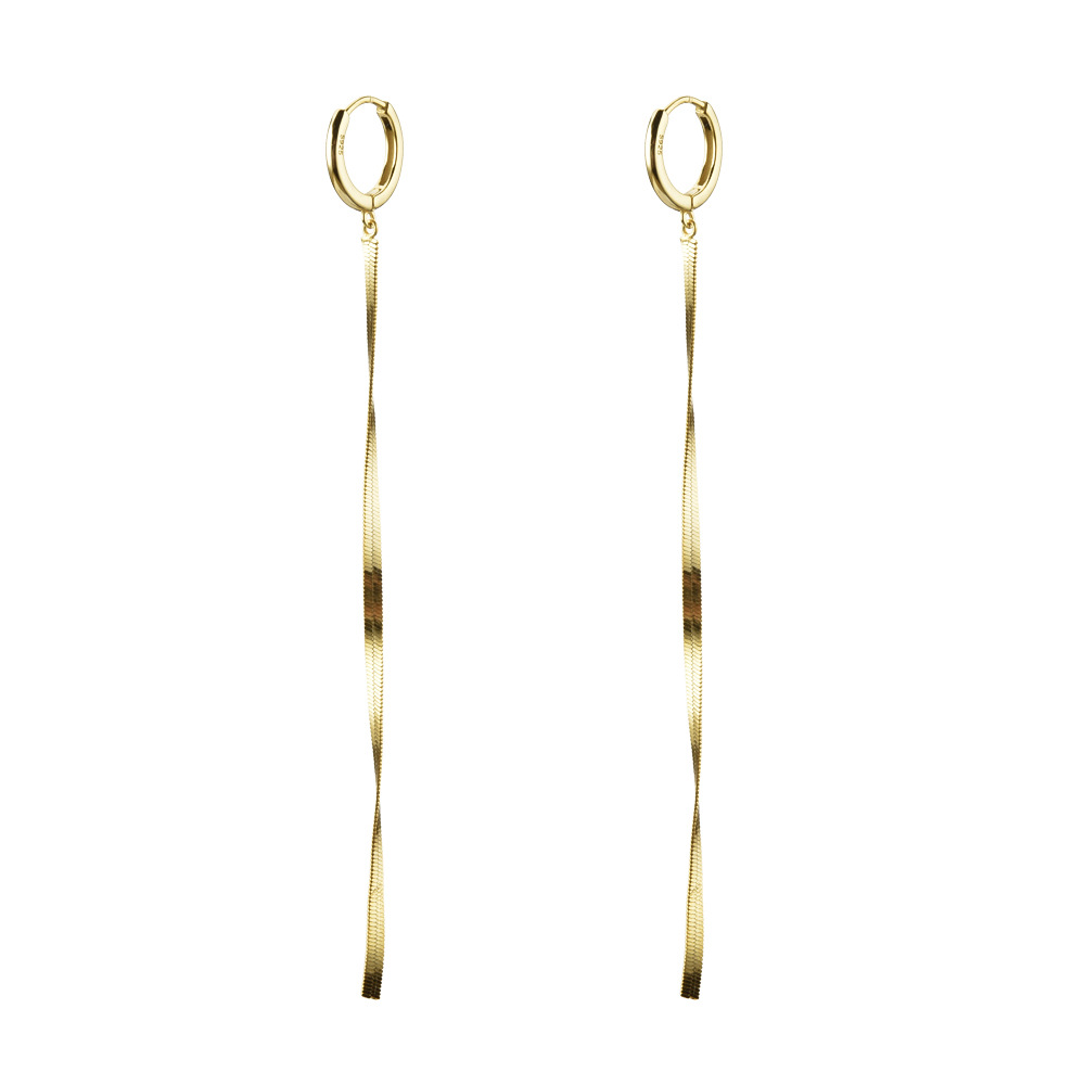 Fashion Sterling Silver Long Snake Earrings