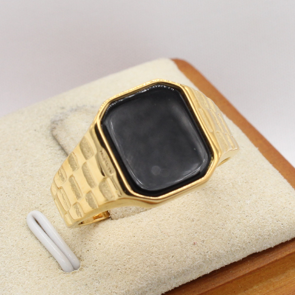 Fashion Simple Men's Gem Titanium Steel Ring