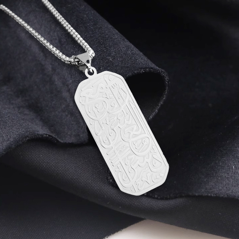 Stainless Steel Retro Pattern Pendant Personality Simple