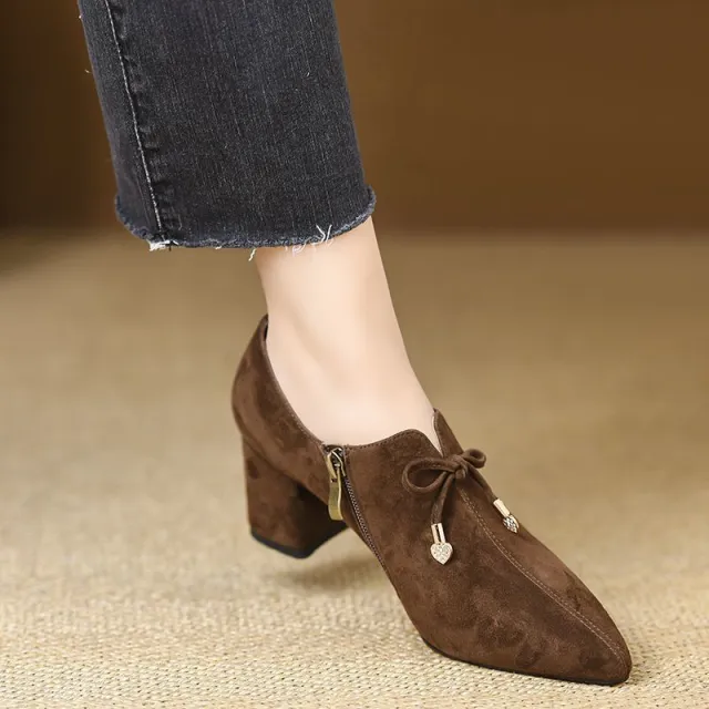 Chunky Heel Stylish Women's Flats Brown - Shop at LoveMi