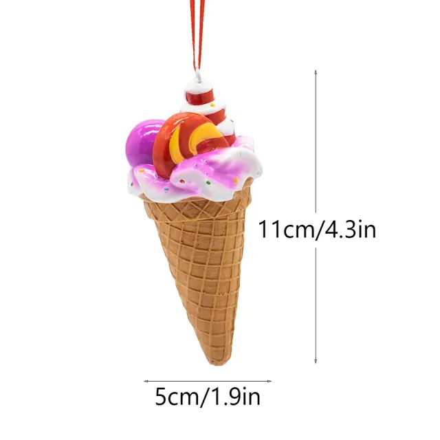 Christmas Ice Cream Pendant Decoration Scene Arrange Hangings Resin Crafts Purple - Shop at LoveMi