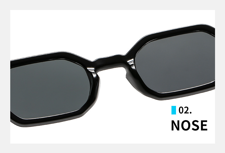 Polygonal sunglasses in transparent green frame gray lens – unisex fashion eyewear
