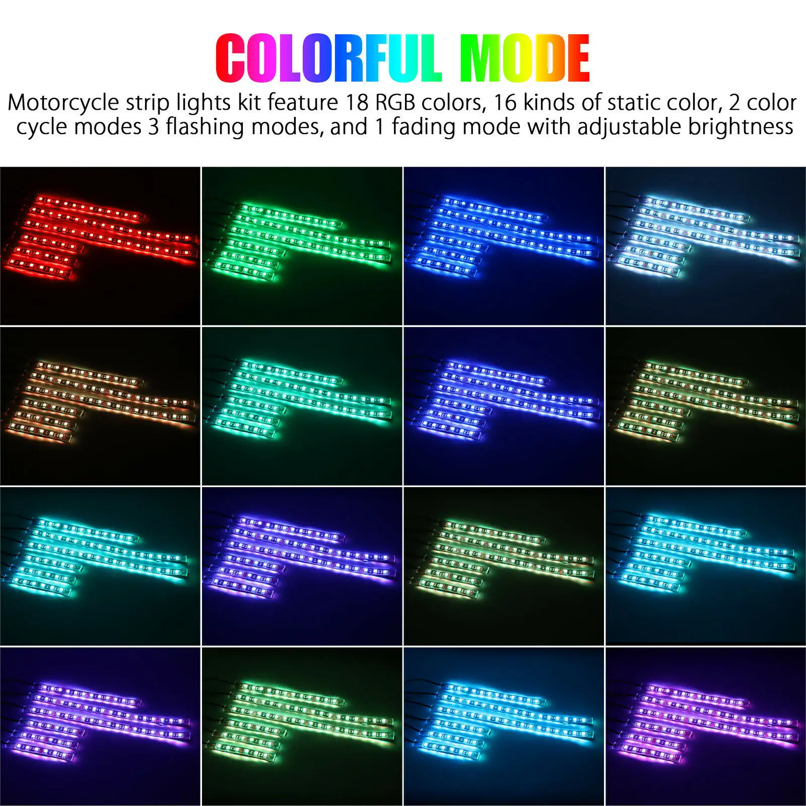 Motorcycle App-controlled RGB Seven-color Ambient Lighting