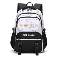 Cute Girl Lightweight Ins Style Large Capacity Lightweight Backpack - Black - View 1