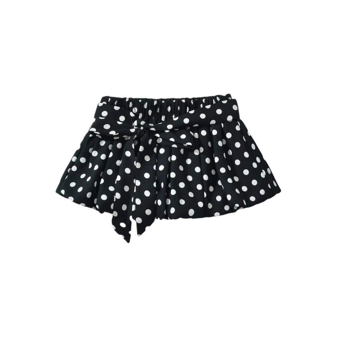 Women's Fashion Halter Off the shoulder Polka Dot Set Black Overskirt - Shop at LoveMi