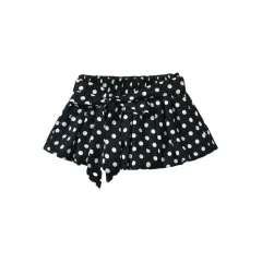 Women's Fashion Halter Off-the-shoulder Polka Dot Set - Black Overskirt - View 1