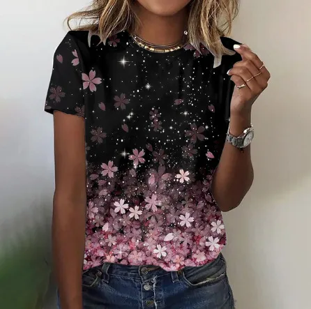 Women's Butterfly Colorful Printing Short Sleeve Style9 - Shop at LoveMi