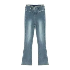 Skinny Jeans Women's Summer Thin Style Retro - Blue - View 1