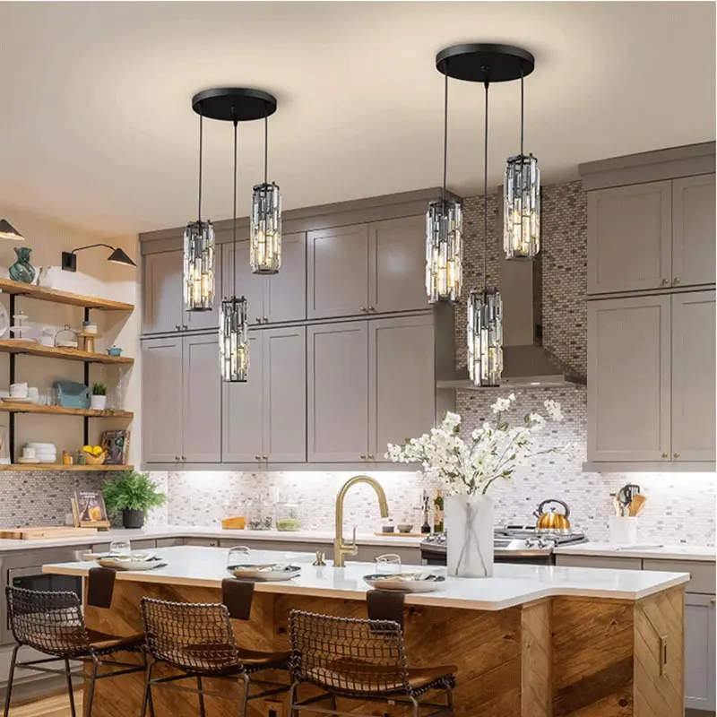 LED Single Head Industrial Style Crystal Restaurant Simple Aisle