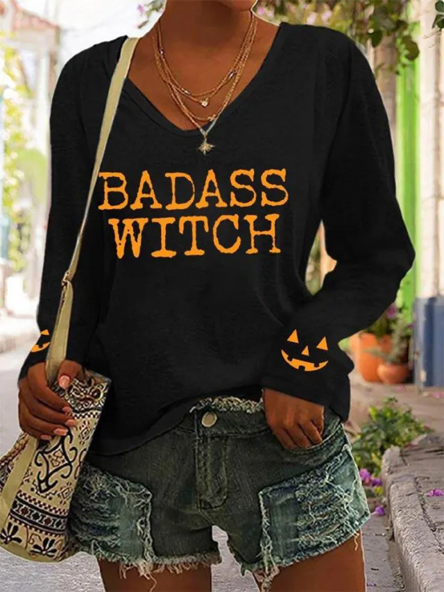Women's Casual V neck Long Sleeve Loose Shirt Black - Shop at LoveMi