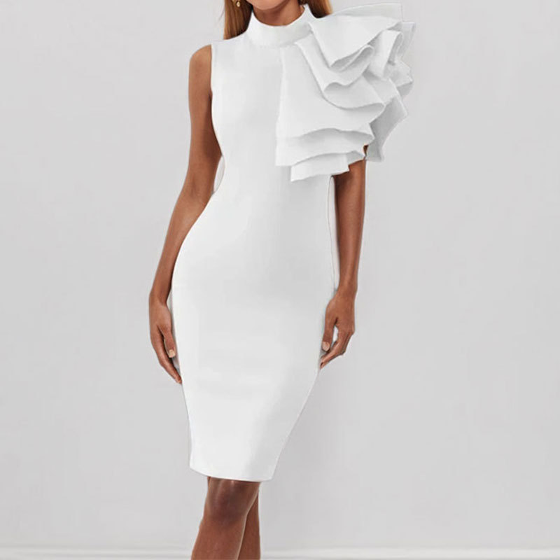 Elegant Evening Hip Lotus Leaf Waist-tight Dress