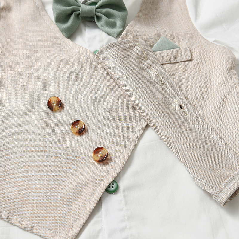 Baby Spring And Autumn Faux Vest Long-sleeve Boys Set 3