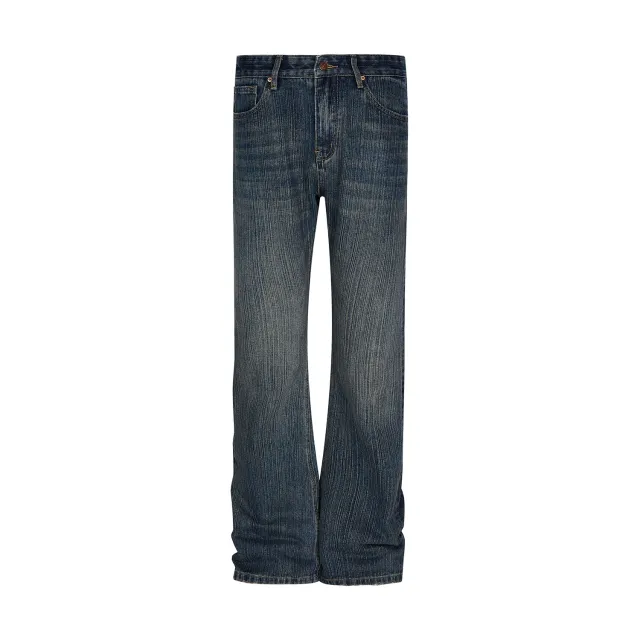Washed Old Bamboo Joint Casual Denim Trousers Blue - Shop at LoveMi