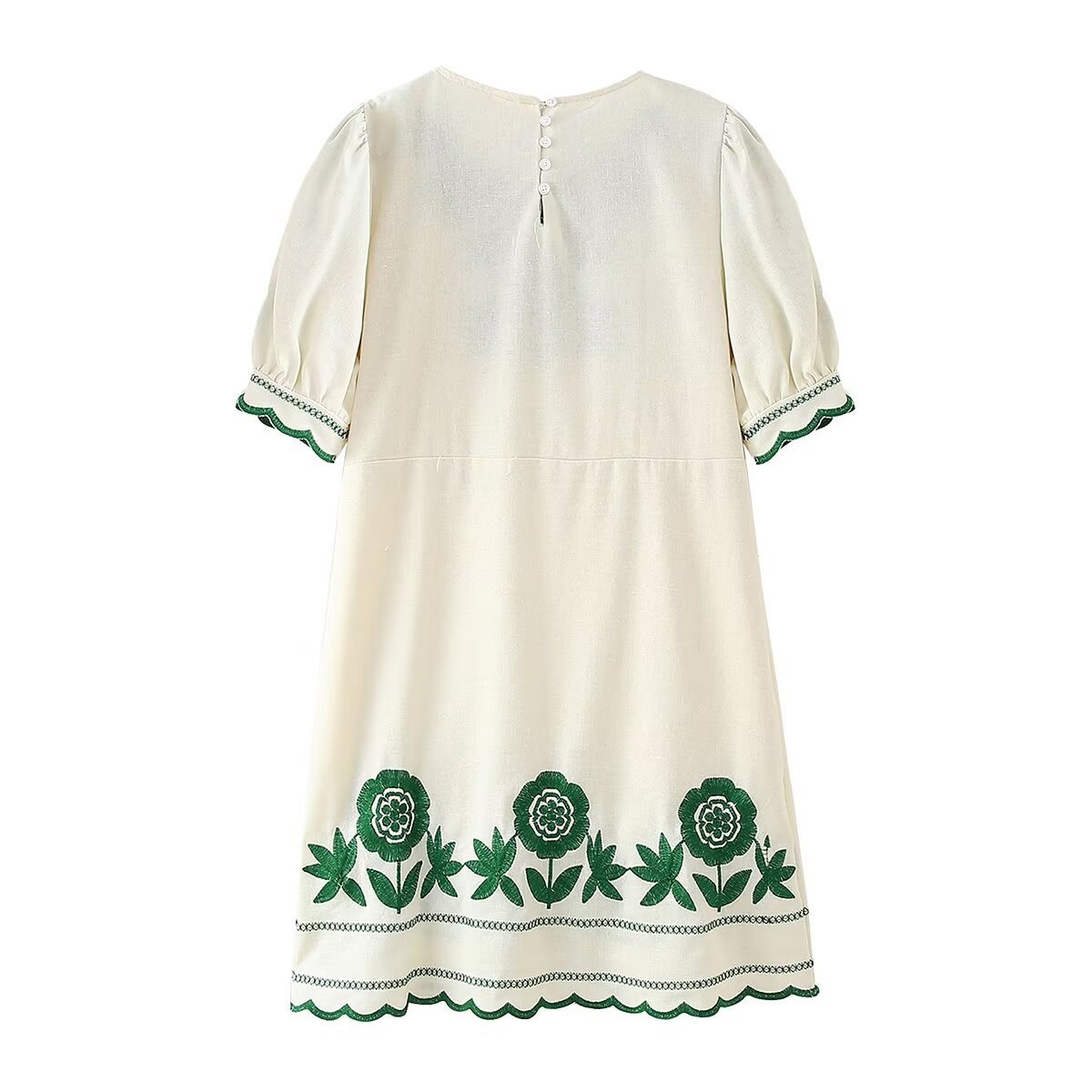 European And American Women's Clothing Graceful And Fashionable Embroidered Short Sleeve Dress