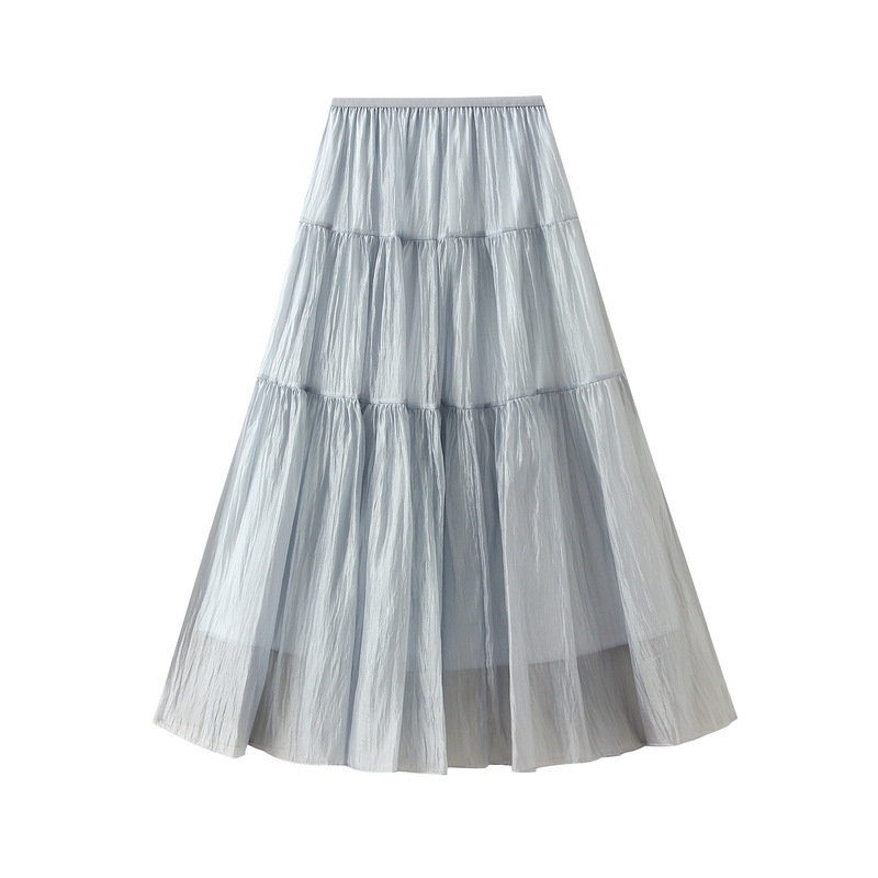 Gentle-style High-waisted Womens Long Skirt