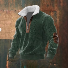 New Men's Casual Long-sleeve Hoodie With A Stand-up Collar And Zipper - Image 1