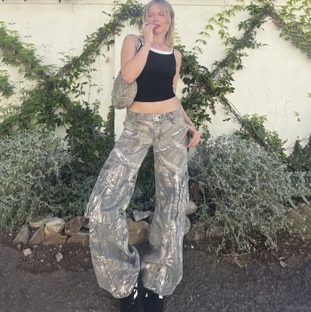 Casual Camouflage Cargo Pants Loose Overalls Summer Low Waist